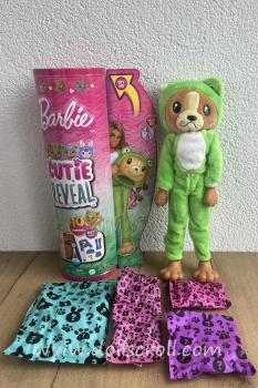 Mattel - Barbie - Cutie Reveal - Barbie - Wave 6: Costume - Puppy in Green Frog Costume - кукла